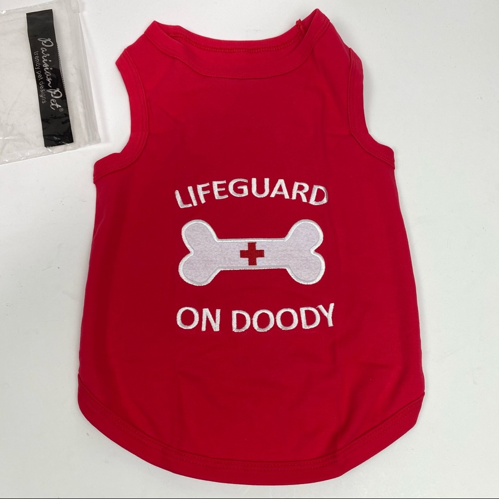 Parisian Pets XXL lifeguard on doody red & white